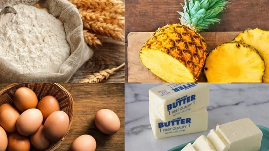 Nguyên liệu của món bánh dứa khá đơn giản và dễ tìm