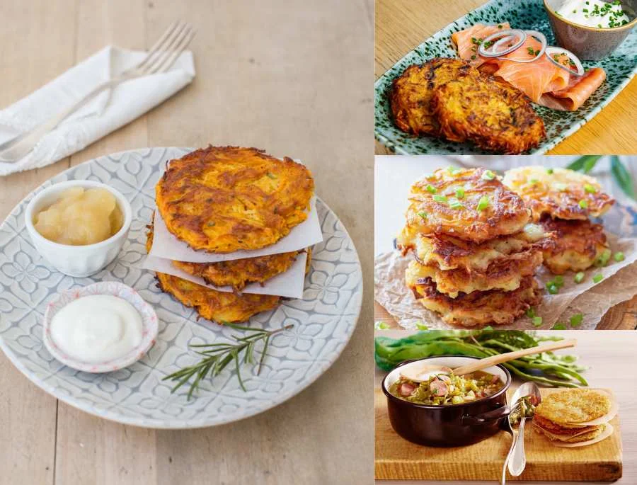 Món ăn này thường được chấm cùng với sốt táo hoặc mù tạt tùy theo sở thích của từng người