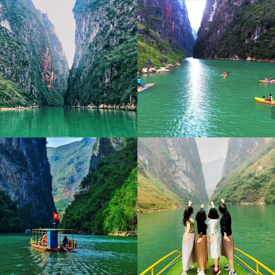 Sông Nho Quế sở hữu làn nước trong xanh cùng nhiều hoặt động hấp dẫn