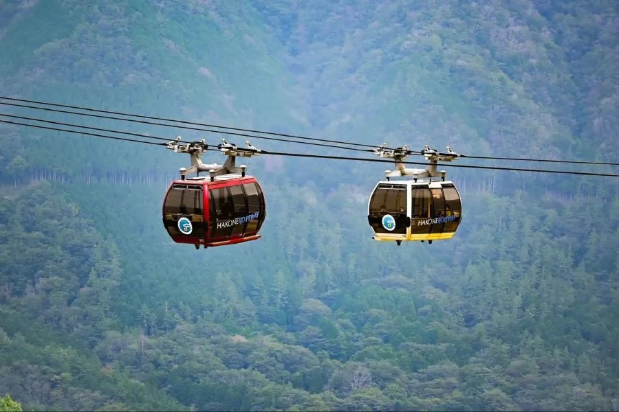 Du khách còn có thể thưởng ngoạn vẻ đẹp hùng vĩ của thung lũng Owakudani bằng cáp treo Hakone