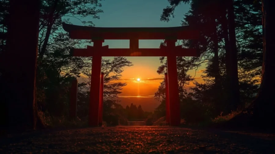 Ngắm hoàng hôn là một trải nghiệm vô cùng tuyệt vời tại Fushimi Inari Taisha
