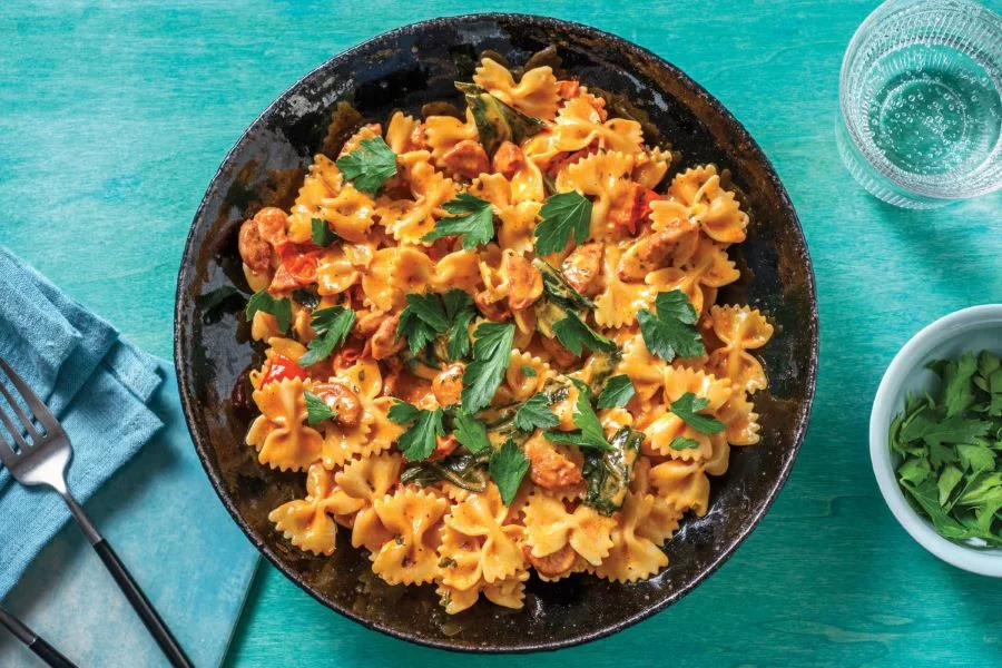 Mì Farfalle có hình dạng rất độc đáo vừa giống chiếc nơ lại tựa như con bướm