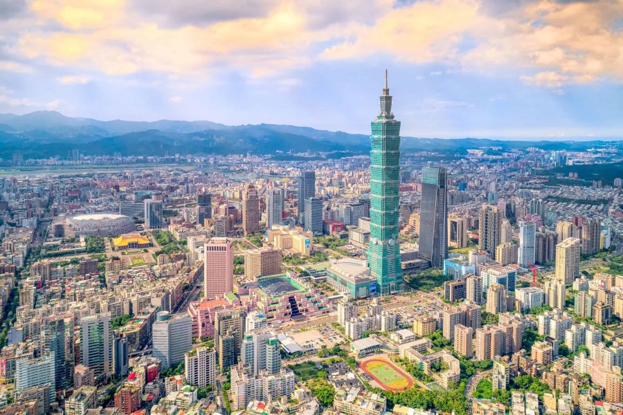 Hình ảnh về một thành phố hiện đại tại Đài Bắc