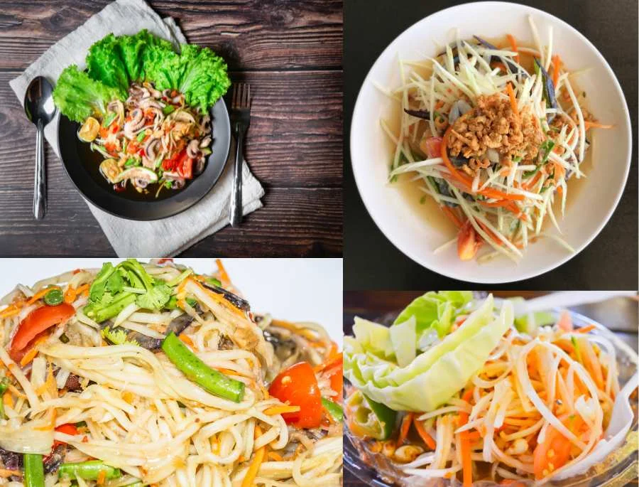 Món ăn Som Tam được chế biến từ nhiều nguyên liệu khác nhau