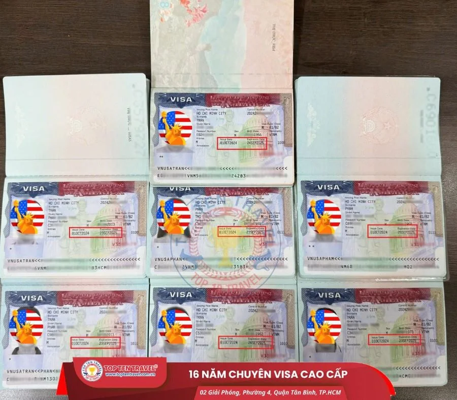 Visa Mỹ thành công của khách hàng về mỗi ngày tại Top Ten Travel