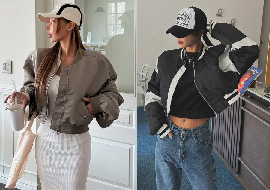 Chiếc áo khoác croptop không chỉ giúp bạn khoe trọn vòng eo thon gọn mà còn tạo nên vẻ ngoài trẻ trung, hiện đại