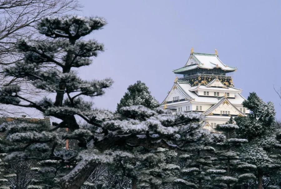 Lâu đài Osaka với tuổi đời hơn 500 năm được biết đến như một biểu tượng của thành phố Osaka xinh đẹp