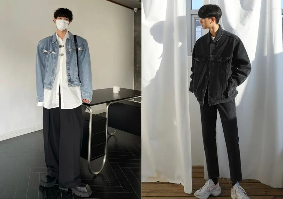 Áo khoác, áo dài tay và quần dài là một outfit “chất lừ” mà các anh không nên bỏ qua