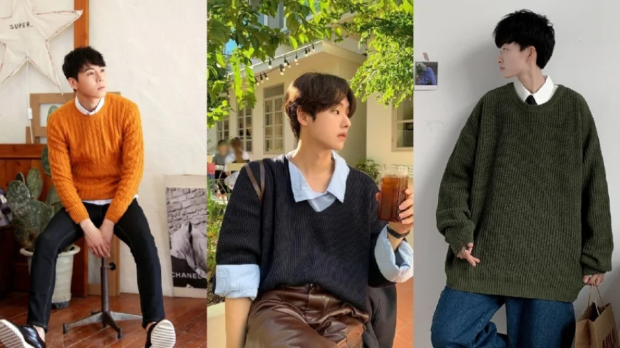 Với những chàng trai yêu thích phong cách lịch lãm thì hãy chọn ngay outfit kết hợp giữa áo sơ mi và áo len này
