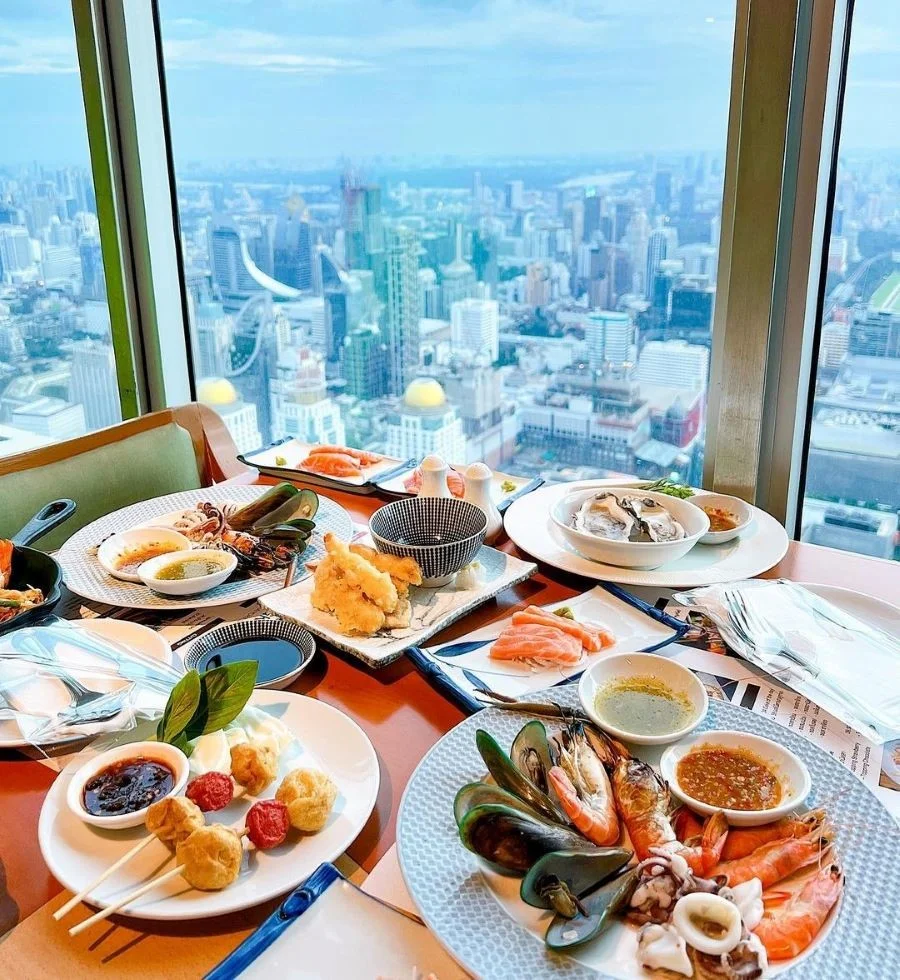 Bữa buffet tại Baiyoke Sky nhà hàng xoay 86 tầng cực kỳ “chanh sả”