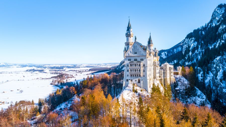 Mùa lá vàng, đỏ rực rỡ tại lâu đài Neuschwanstein