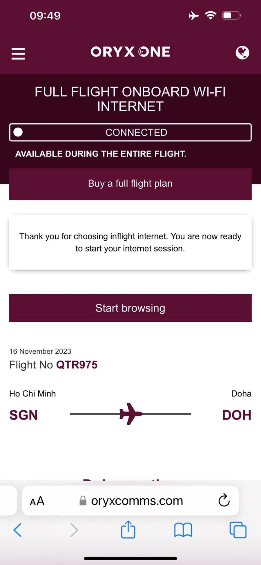Du khách dễ dàng thanh toán khi mua dịch vụ wifi trong suốt chuyến bay