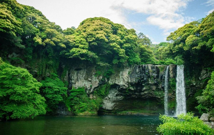 Thác Cheonjiyeon đẹp quanh năm, mỗi mùa lại mang đến một vẻ đẹp riêng, thu hút đông đảo du khách