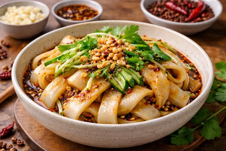 Điểm thu hút của Liangpi chính là phần nước sốt chua cay đặc trưng