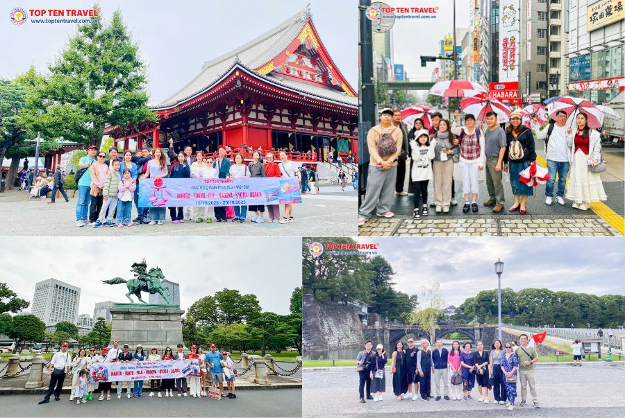 Các đoàn du lịch Nhật Bản tham quan những địa điểm nổi tiếng trong tour