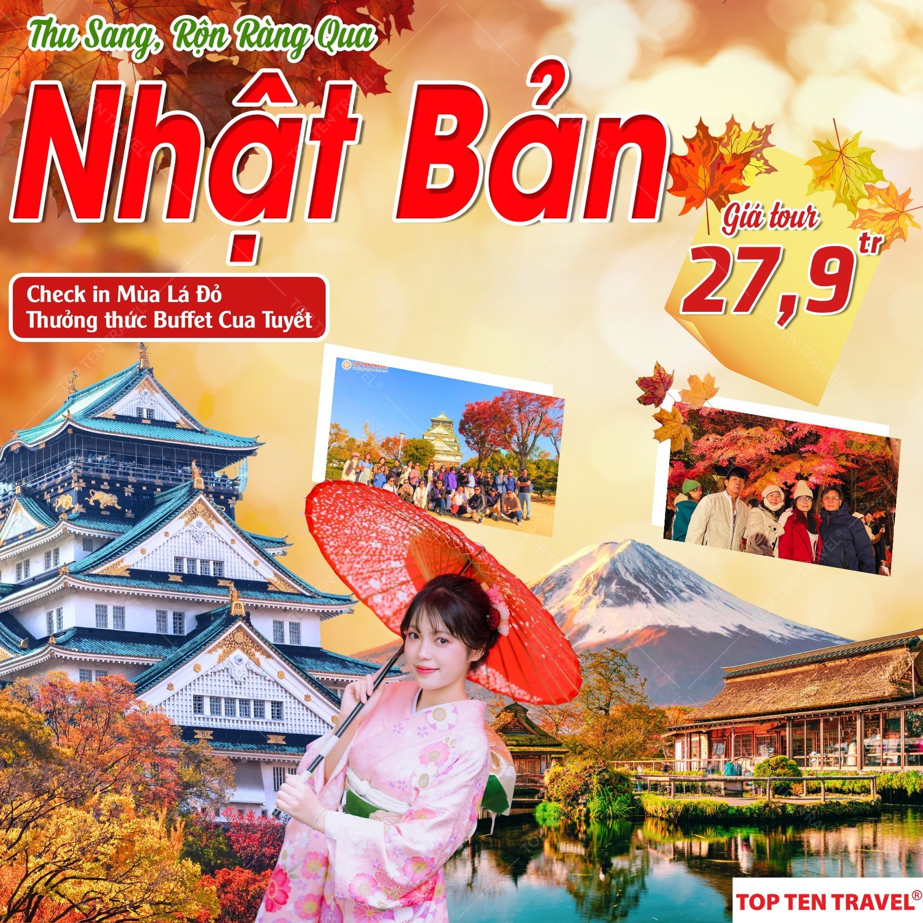 Tour Nhật Bản Mùa Thu Tham Gia Lễ Hội Fuji Kawaguchiko 6N5D