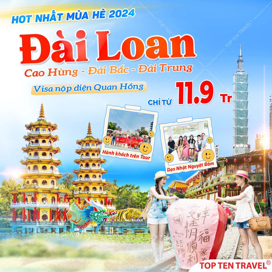 Du lịch Đài Loan: Cao Hùng - Đài Trung - Đài Bắc 5N4D