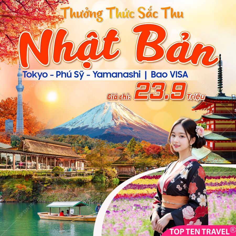 Tour Nhật Bản Mùa Thu: Tokyo - Phú Sỹ - Yamanashi 5N4D