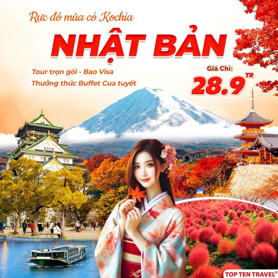 Tour Nhật Bản Mùa Hoa Kochia Giá Tốt 6N5D