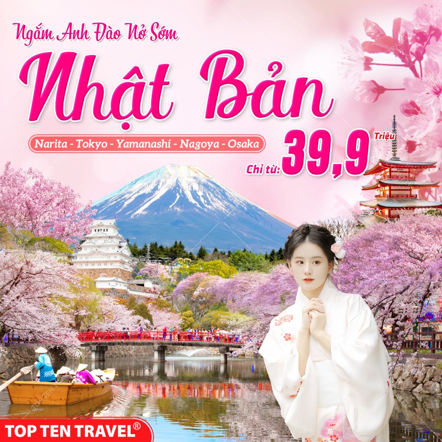 Tour Nhật Bản Mùa Anh Đào: Narita - Tokyo - Yamanashi - Nagoya - Osaka