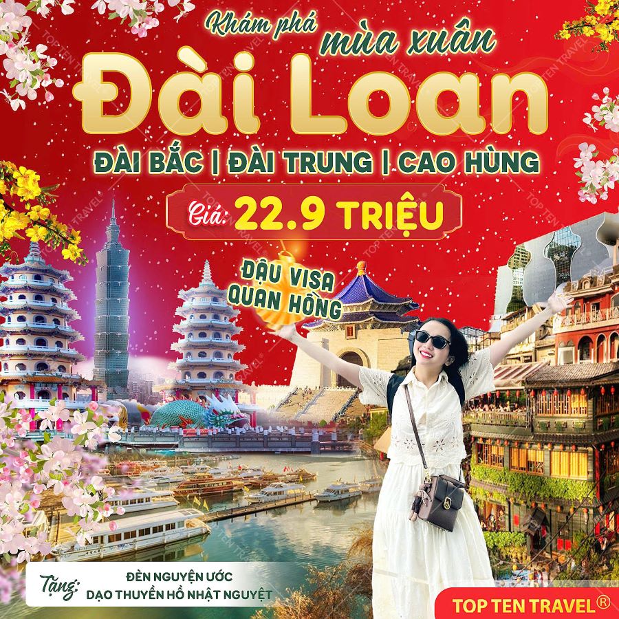 Du lịch Đài Loan: Cao Hùng - Đài Trung - Đài Bắc 5N4D