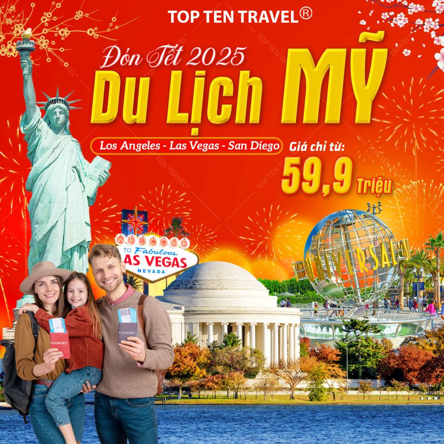 Tour Du Lịch Mỹ Bờ Tây Tết 2025