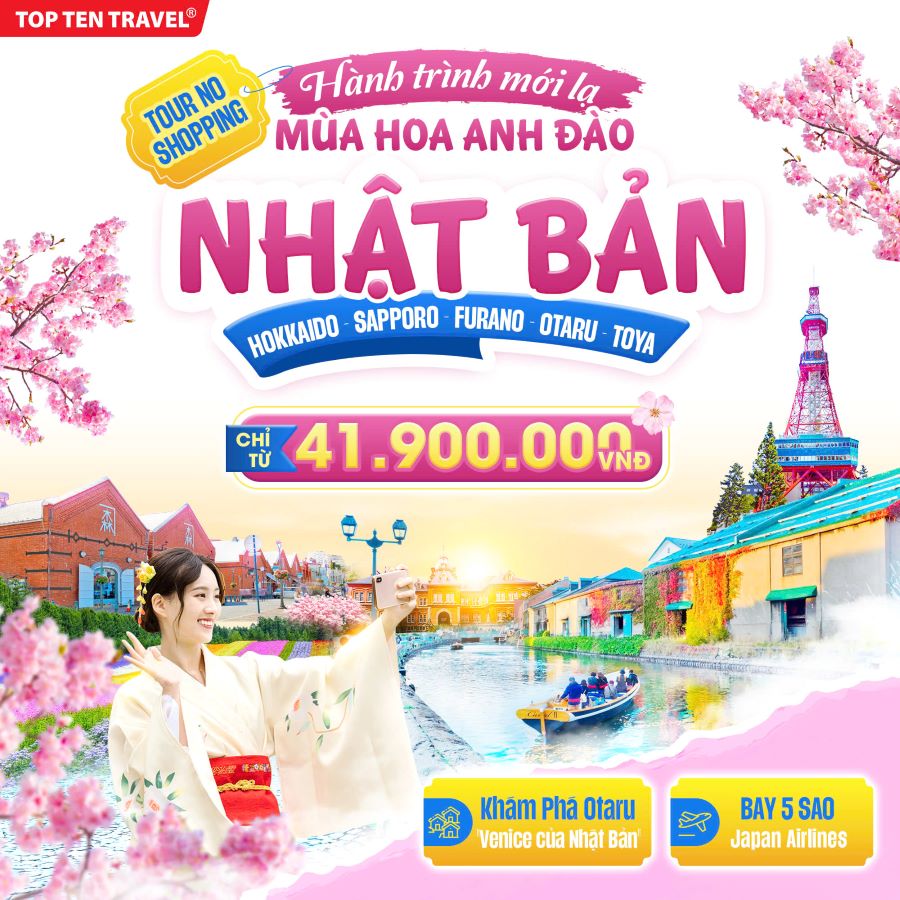 Tour Nhật Bản Ngắm Hoa Anh Đào: Hokkaido - Sapporo - Furano - Otaru - Toya